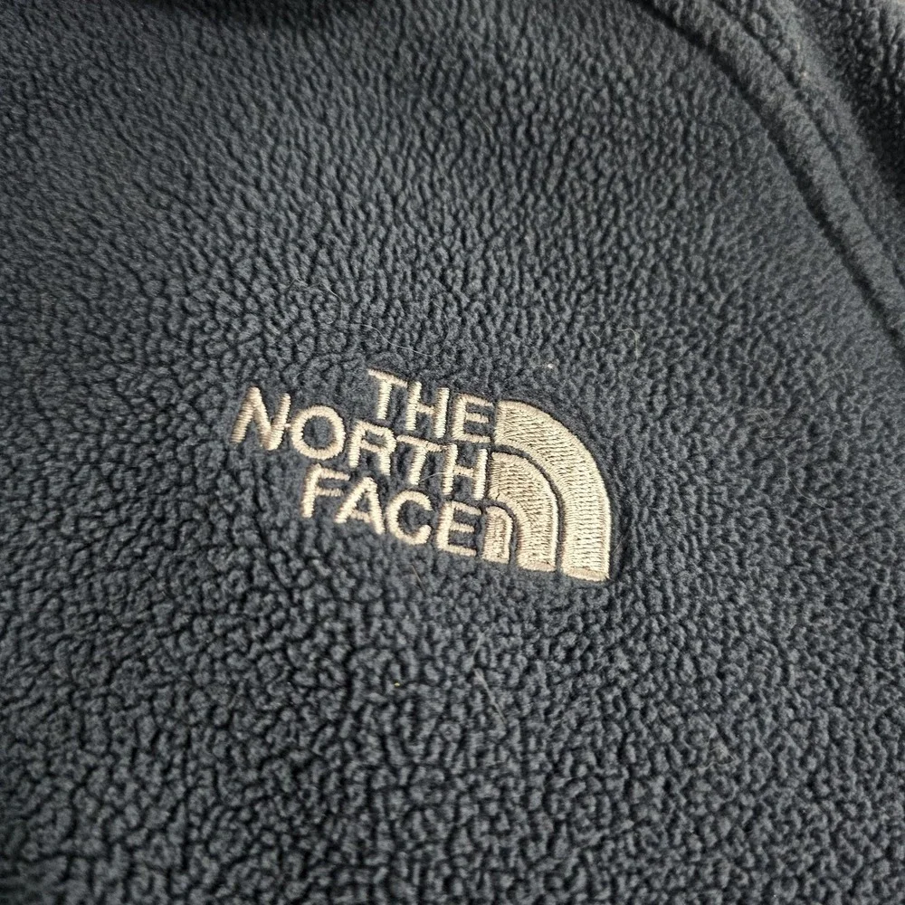 The North Face Full Zip Fleece Mens Small 100% Polyester Navy Blue Mock Neck